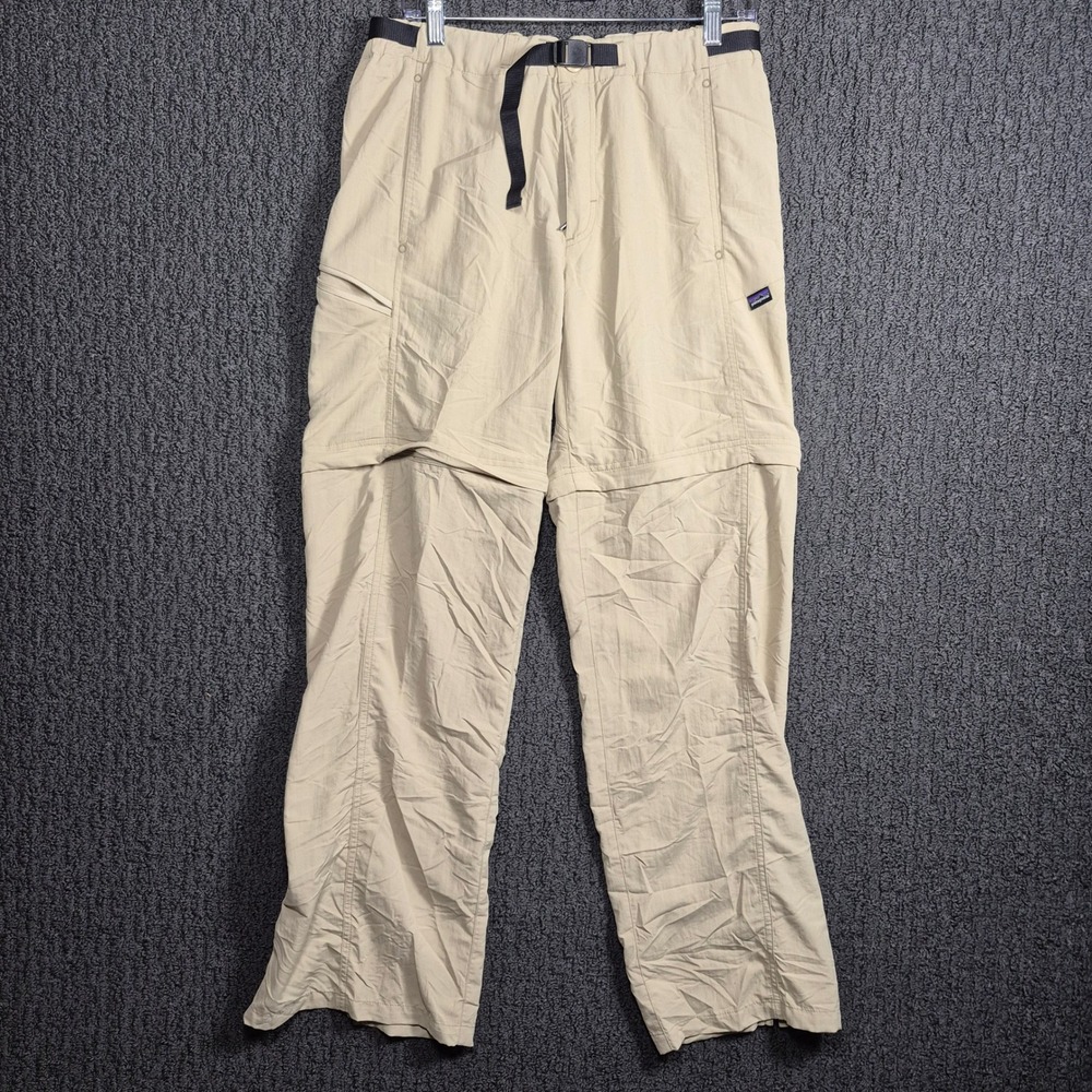 Patagonia Convertible Pants Mens M Khaki Zip Off Hiking Cargo 55047 SP14